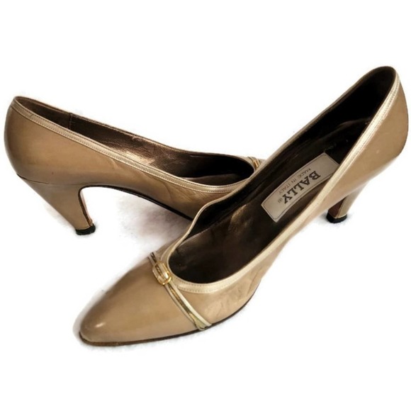 Bally Shoes - Bally Women's Leather Tan Low Heel Pumps